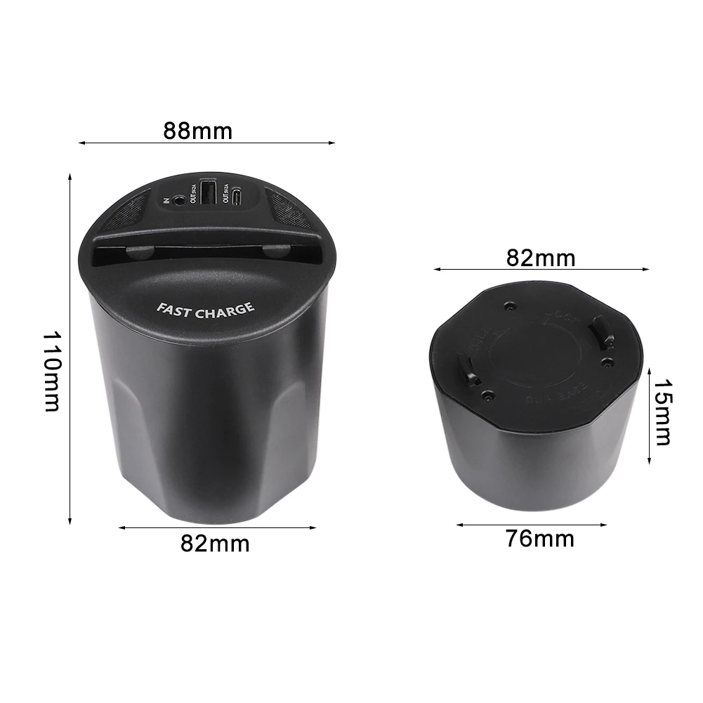 Fast Charging Wireless Car Charger Cup with USB Output for iPhone 8 SAMSUNG Galaxy Smart Phone Power 5W/7.5W/10W Qi