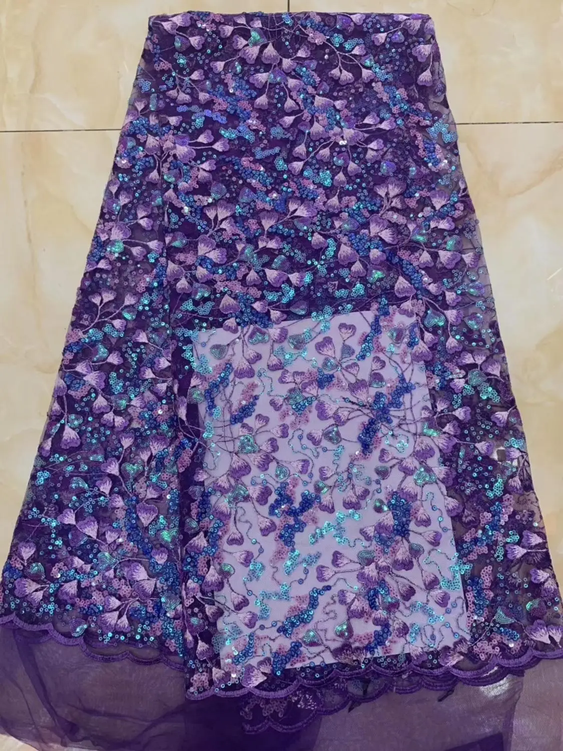 

French lace fabric 5yds/pce shiny sequins embroidery mesh fabrics women gorgeous luxury nigerian lagos party bright dress 2019