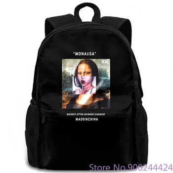 

EFUNGAL Mona Lisa Printed Harajuku Hip Hop women men backpack laptop travel school adult student