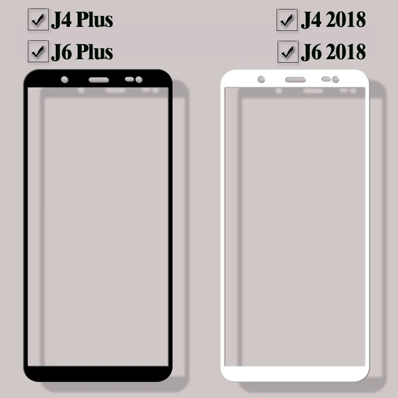 Защитное стекло для Galaxy J6 Plus Защитная пленка для экрана на Galxy J 4 6 J4 4J 6J Plus J4Plus J6Plus закаленное стекло 9H полное покрытие