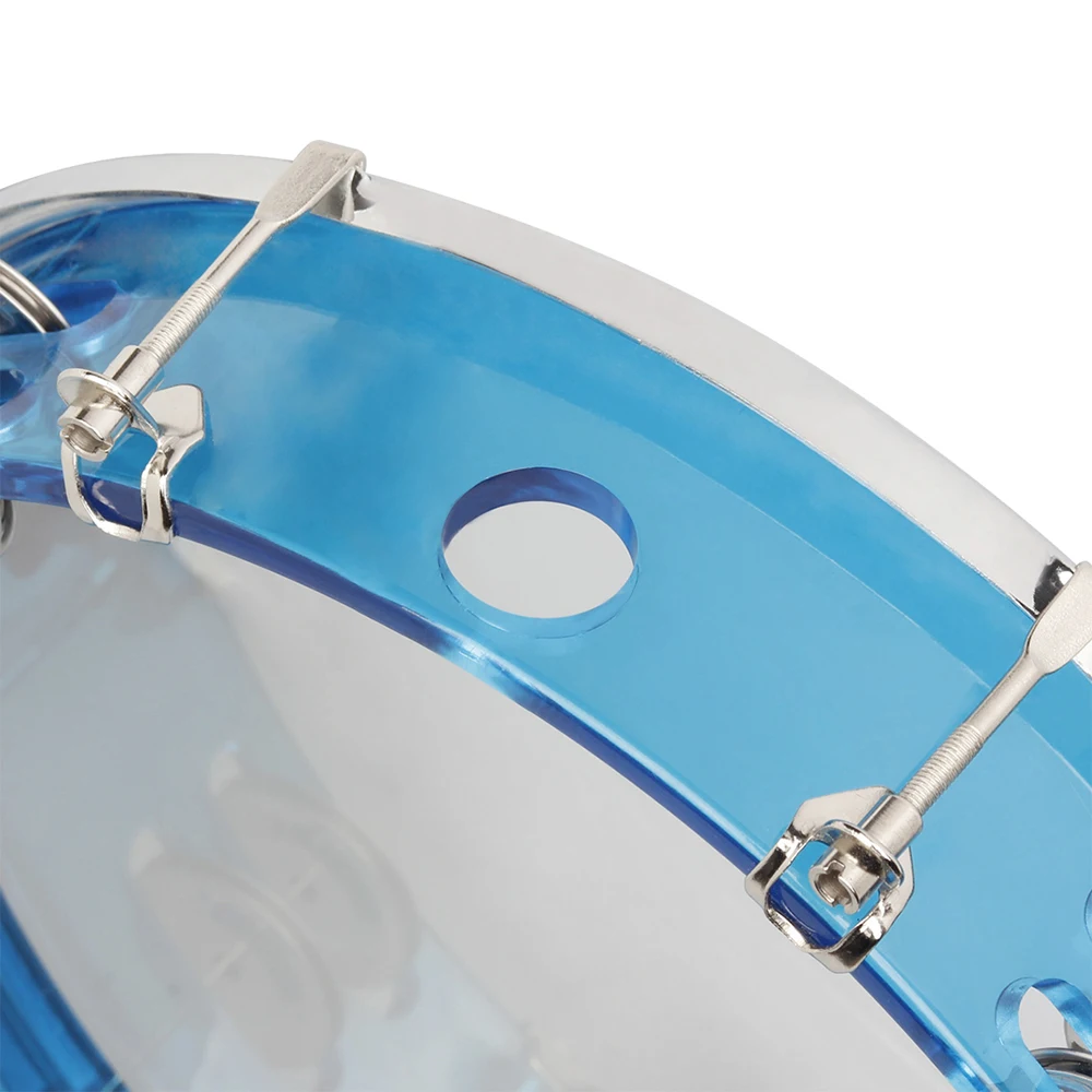 M MBAT J92 Blue Hand Tambourine Transparent Material Self-tuning Hand Tambourine Children's Musical Toys Percussion Instruments
