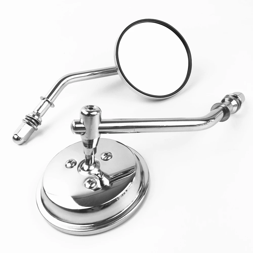 Universal 8mm Rear View Side Mirrors For Harley Touring Road King Street Glide E - Foto 4