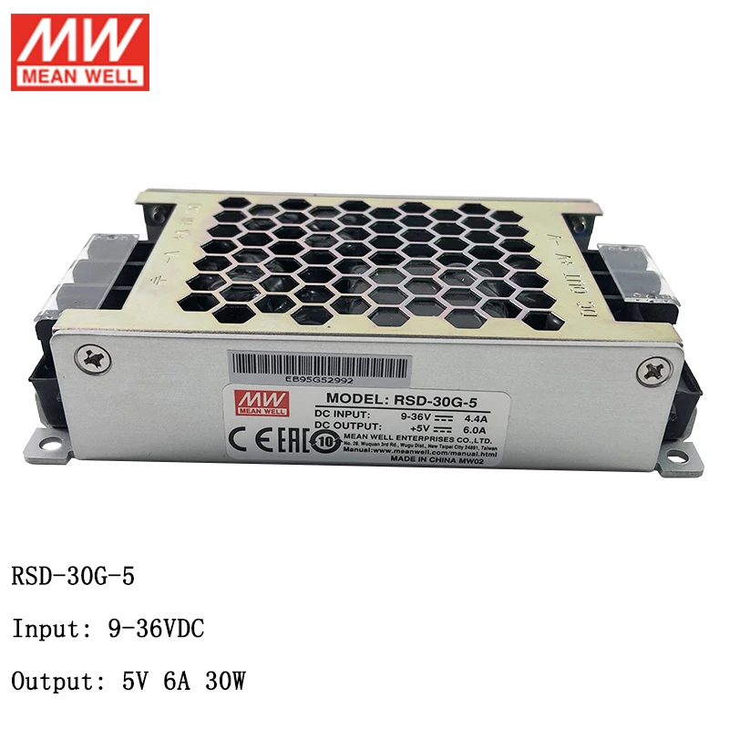 MEAN WELL RSD-30G-5 9 ~ 36 В постоянного тока до 5 6A 30 Вт надежный Железнодорожный DC-DC