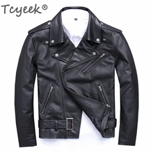 Tcyeek натуральная кожа куртка мужская уличная Мужская s Moto& Biker овчина зауженное пальто впору 5xl натуральная кожа пальто s15616