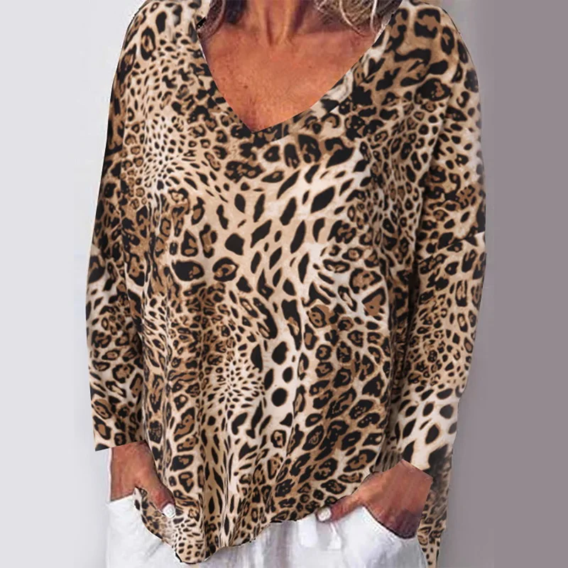 

LOOZYKIT Women Tops and Blouses 2020 Leopard Print Shirt Femme Long Sleeve Blusas Pullovers Tunic Shirts Chemise Dropshipping