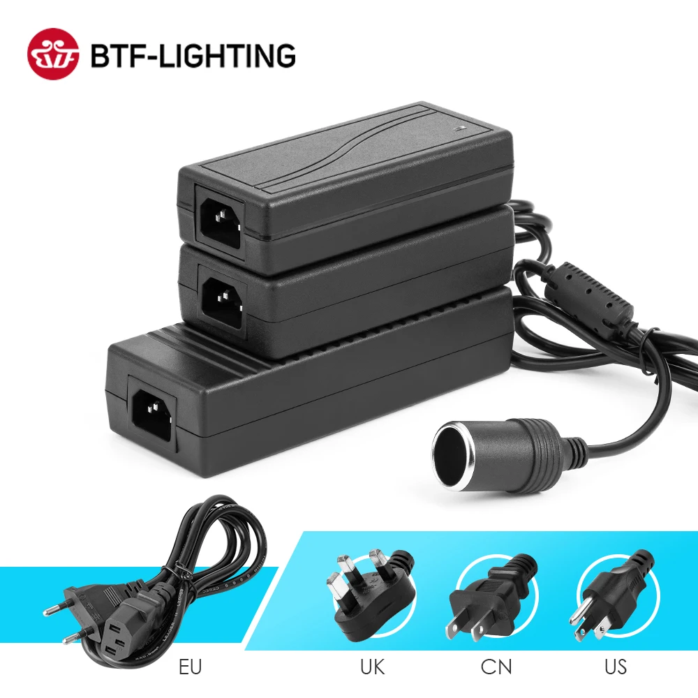 Inversor de AC 110V 220V a DC 12V 2A 3A 5A 8A 10A, adaptador de corriente, convertidor encendedor de cigarros para aspiradora de bomba de aire de coche|Transformadores de iluminación| -