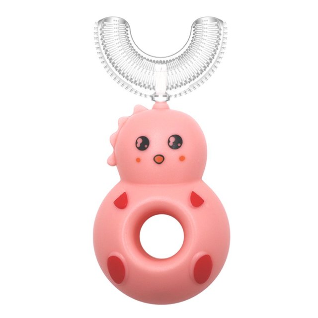 360 Degree Doughnut Manual Toothbrush Kids Silicone U-shaped Tooth Brush Cartoon Gift For 2-6-12 Years Old