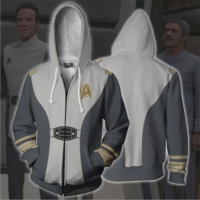 Star Trek Enterprise Men Hoodie Zipper Coat  Jacket Cosplay Sweatshirt Costume 