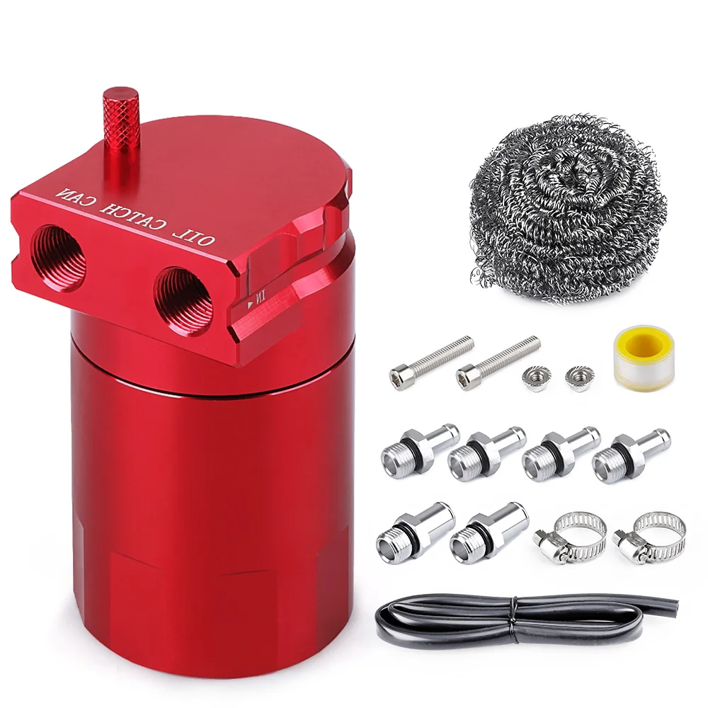 Oil Catch Can Qiilu 300ml - Kit Universale Motore In Alluminio Con Deflettore - Foto 10