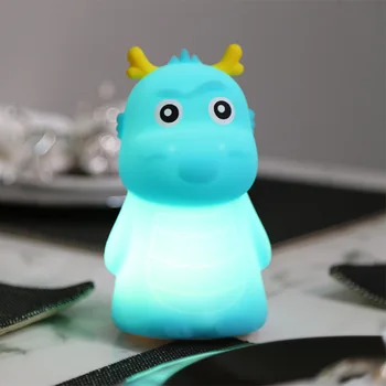 

Multicolor LED Dinosaur Night Light Warm White Silicone Touch Sensor Tap Control Light For Baby Kids Bedroom Home Decor