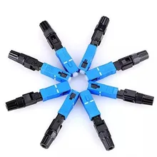 100 pces ftth sc upc único-modo de fibra óptica sc upc conector rápido de fibra óptica ftth conector rápido sc conector