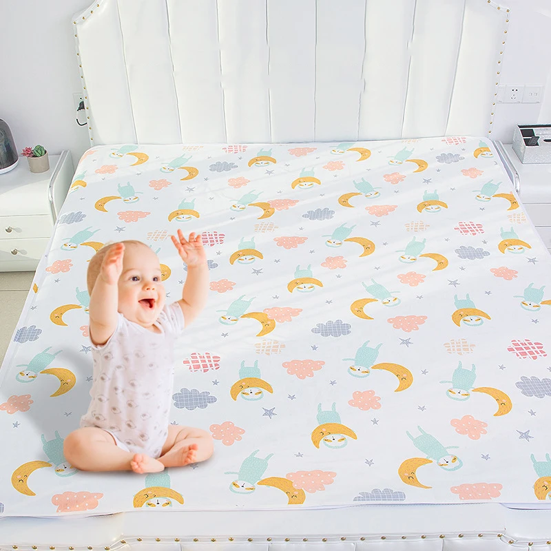 Cotton Baby Nappy Changing Sheet Pads Washable Waterproof Overnight Protection Pad Sheets Floor Game For Children Diaper Mats