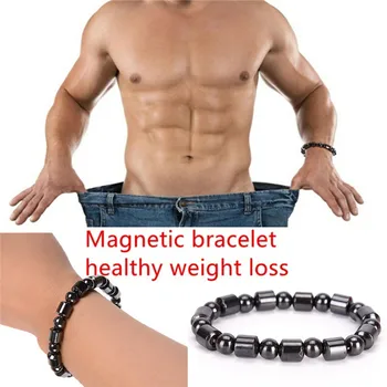 

1PC Black Stone Magnetic Therapy Bracelet Adjustable Weight Loss Round Health Care Party Gift Beauty Decor Fashion New