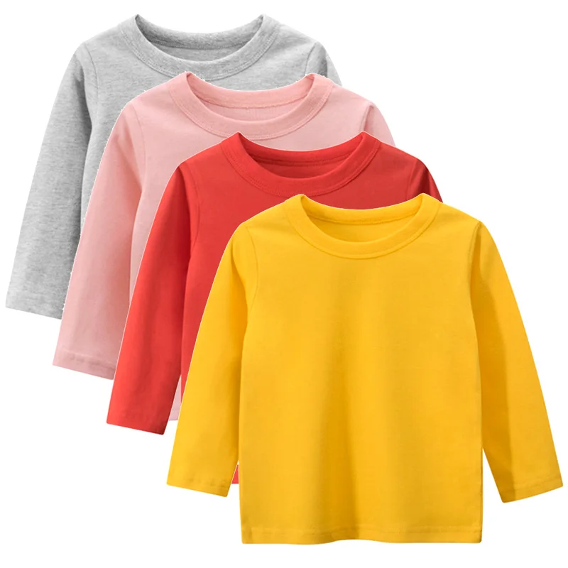 Cotton Tshirt Kids Long Sleeve Tshirts Baby Girl Long Sleeve Boys