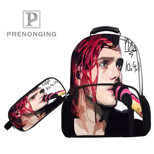 

Custom 17inch my-chemical-Backpacks Pen Bags 3D Printing School Women Men Travel Bags Boys Girls Book Computers Bag#1031-3-24