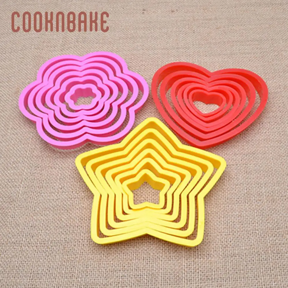 COOKNBAKE пластиковые формы для печенья Звезда Сердце формочка для печенья 6 шт./компл. форма для печенья печенье, торты украшения