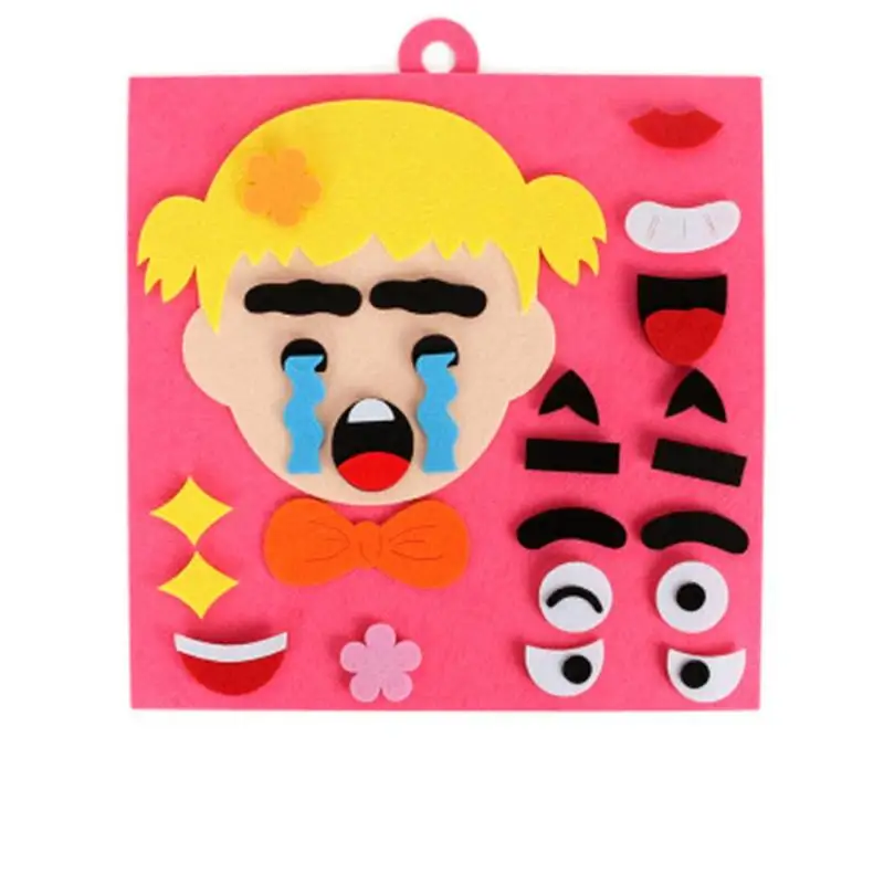 

Children's Expressions DIY Felt Fabric Handmade Stickers Toys for Children Emotion Change Puzzle Educational Toys For Kid