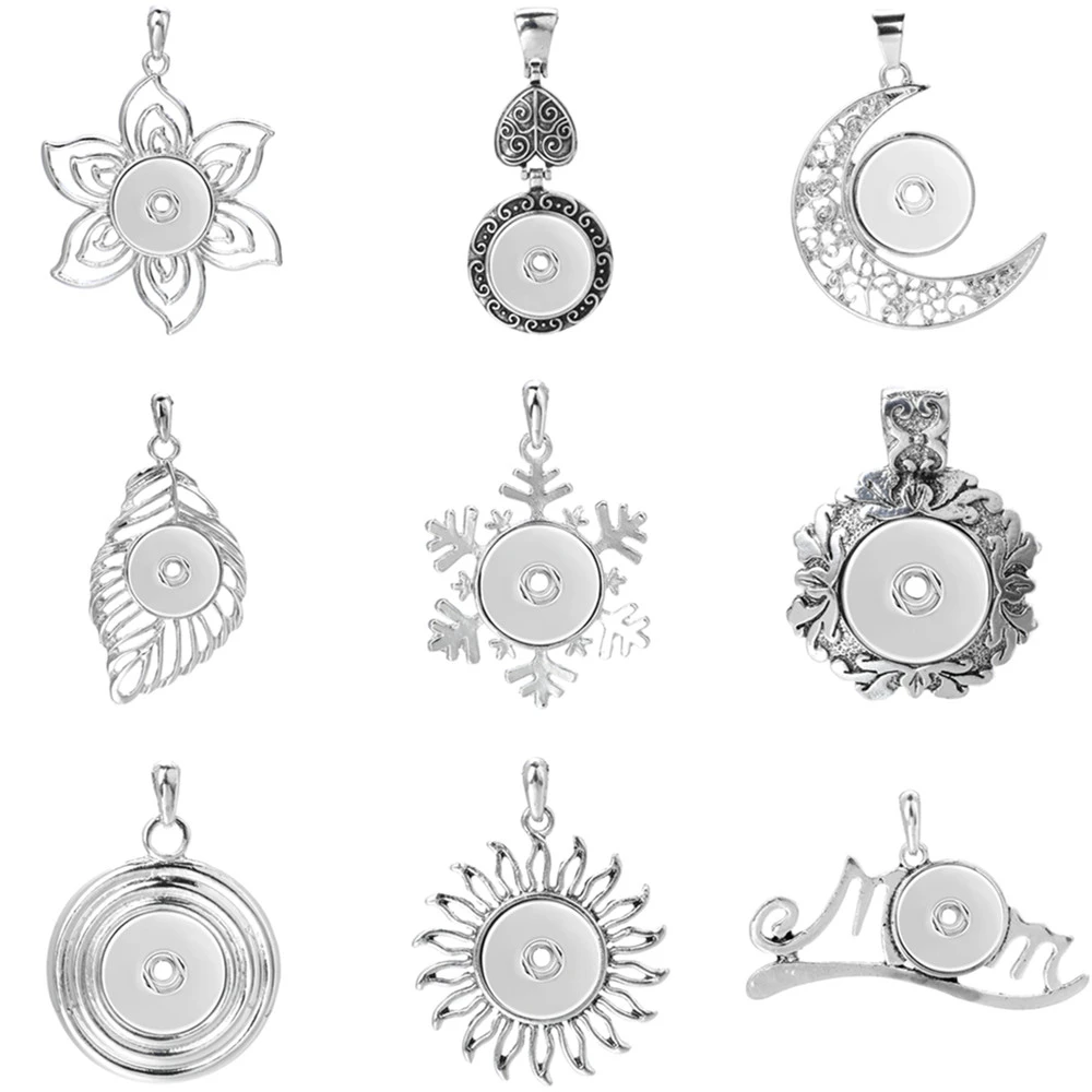 New Snap Pendant Necklace Metal Snap Necklaces Fit 18mm Snap Button