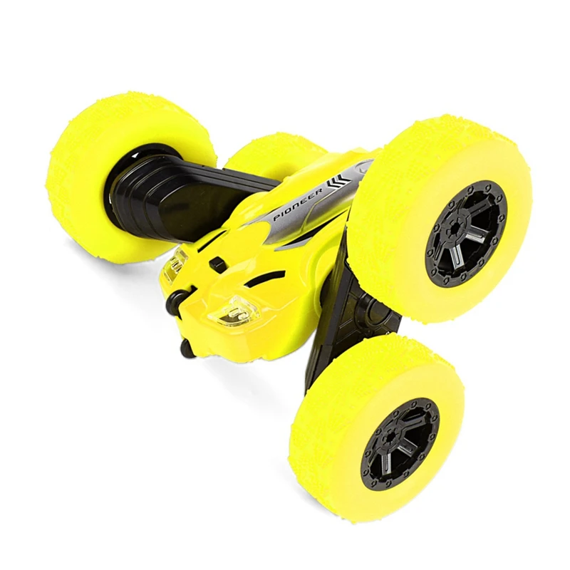 Радиоуправляемый автомобиль Высокая скорость 3D флип пульт дистанционного управления автомобиль дрейф Buggy Crawler на батарейках трюк машина радиоуправления светодиодные машины желтый