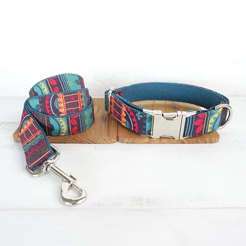 

Luxury ethnic style soft dog collars Butterfly Knot THE MAYA bow tie dog collar and leash set 5 sizes