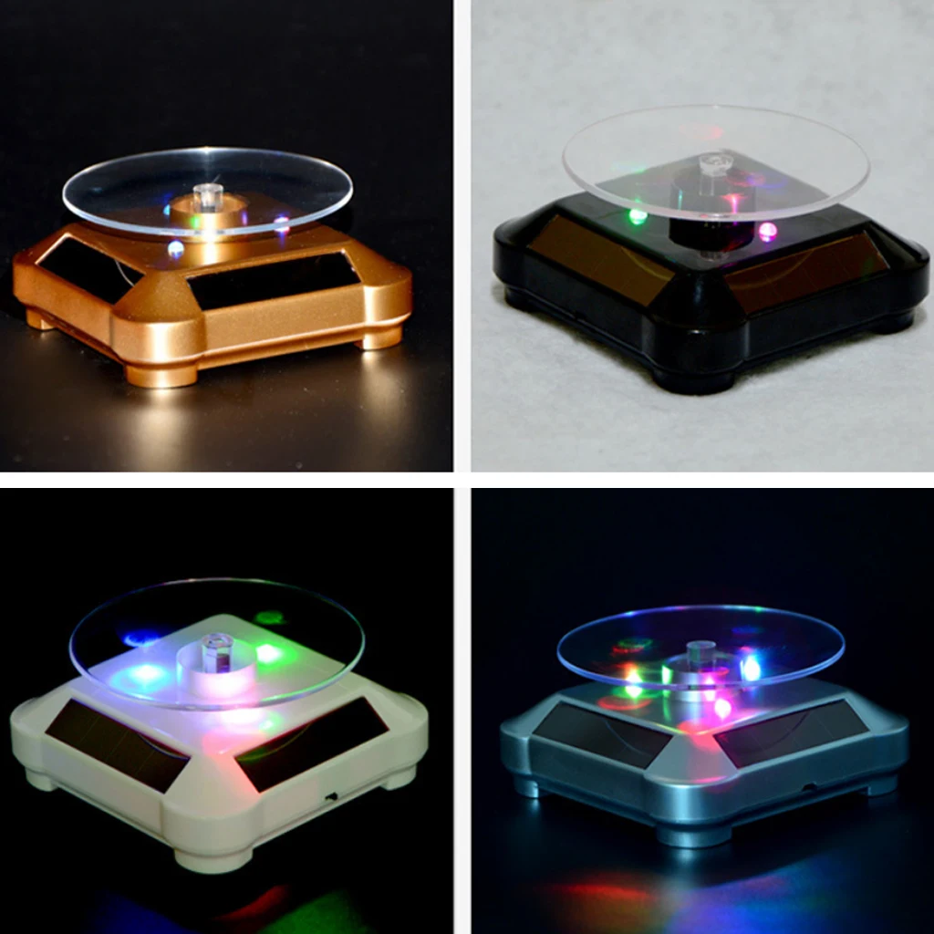 Solar Powered Rotary Display Stand Turn Table Changing Color Lights, helps catch customer's eyes Solar Powered Rotary Display Stand Turn Table Changing Color Lights, helps catch customer's eyes