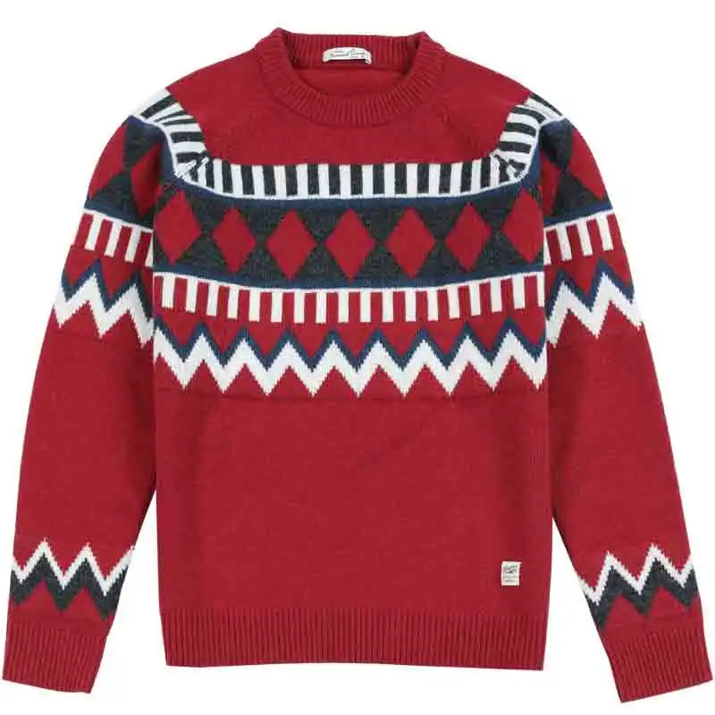 SIMWOOD 2022 Autumn New Intarsia Wool-Blend Sweater Men Fair Isle Knit Wear  Christmas geometric Argyle Color Pullovers Sweaters - AliExpress