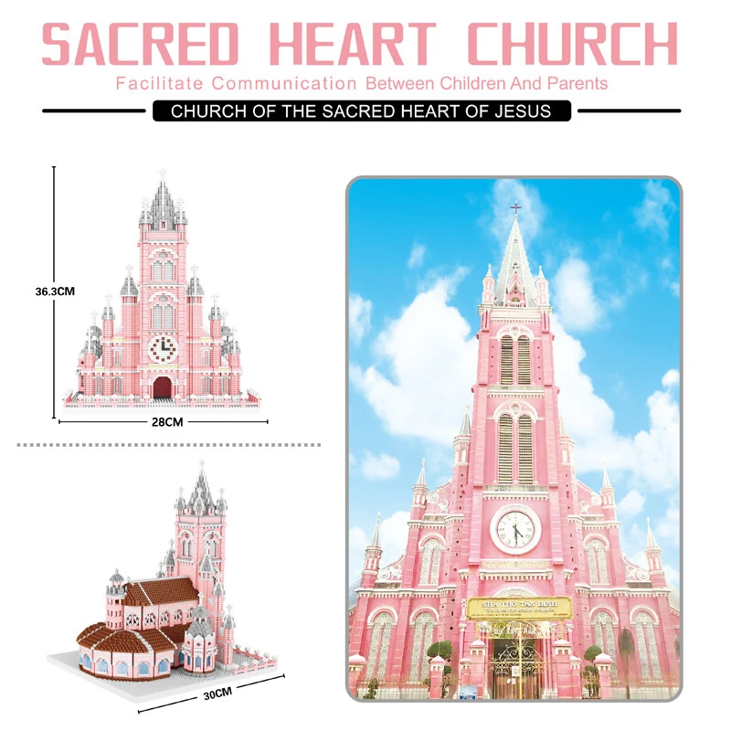 PZX 6626-6 Pink Sacred Heart Church