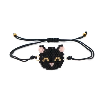 

Shinus 10pcslot Black Cat Bracelet Women Miyuki Jewelry Bracelets Animal Pulseras Mujer 2019 Handmade Boho Chic Child Girl Gift