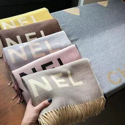 2021 New Classic Design Cashmere Warm Scarf Men's and Women's Winter Large Monogrammed Cashmere Shawl