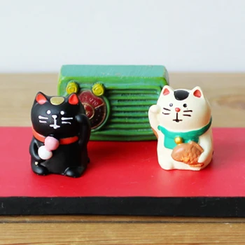 

ZOCDOU 1 Piece Lucky Fortune cat Model Small Statue Little Figurine Crafts Figure Ornament PVC DIY Miniatures