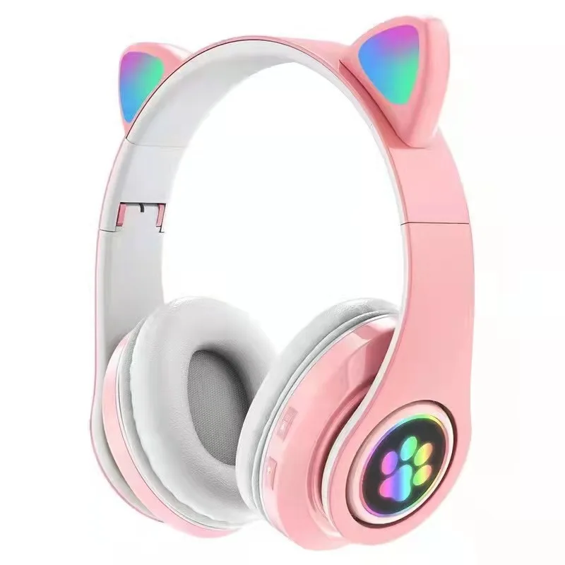 Cute Cat Ears Bluetooth LED Wireless Headphones with Mic Can control Kid Girl Stereo Music Helmet Phone Headset Gift | Электроника