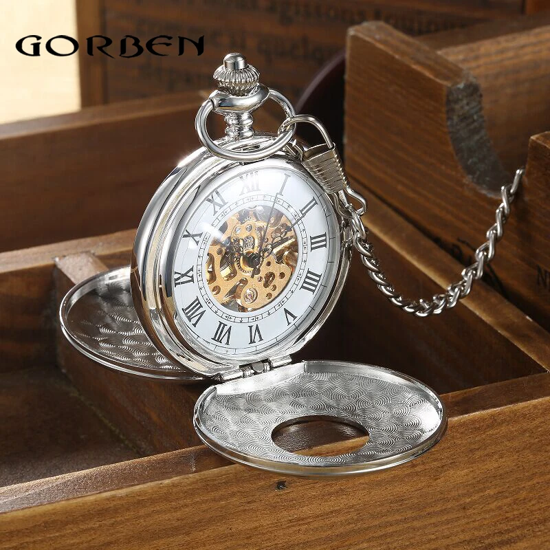 Vintage-Hollow-Carving-Analog-Steampunk-Mechanical-Half-Hunter-Watch-Roman-Numerals-Waist-Chain-Hand-Winding-Men