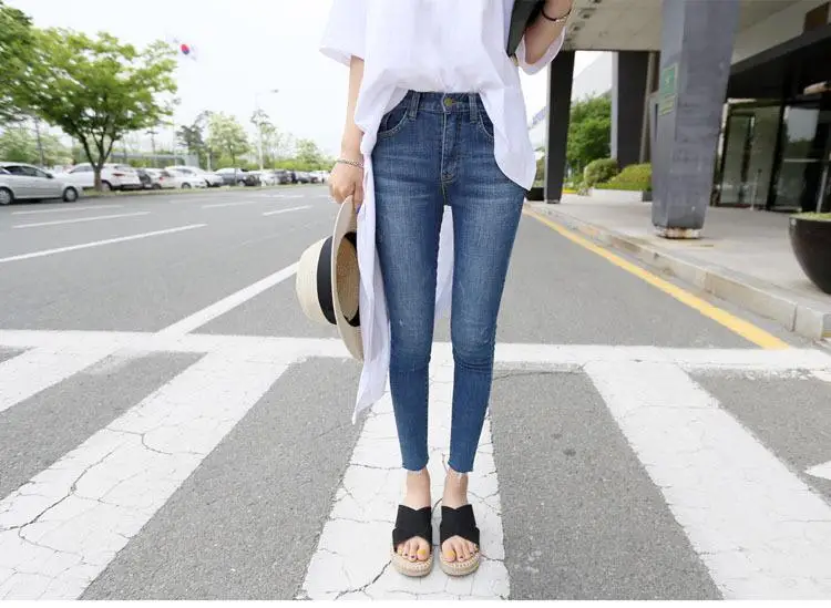 High Waist Jeans For Women Blue Female Black Summer Jeans Women Denim Pants Jean Femme Ladies Trousers Fashion Pants - Цвет: Синий