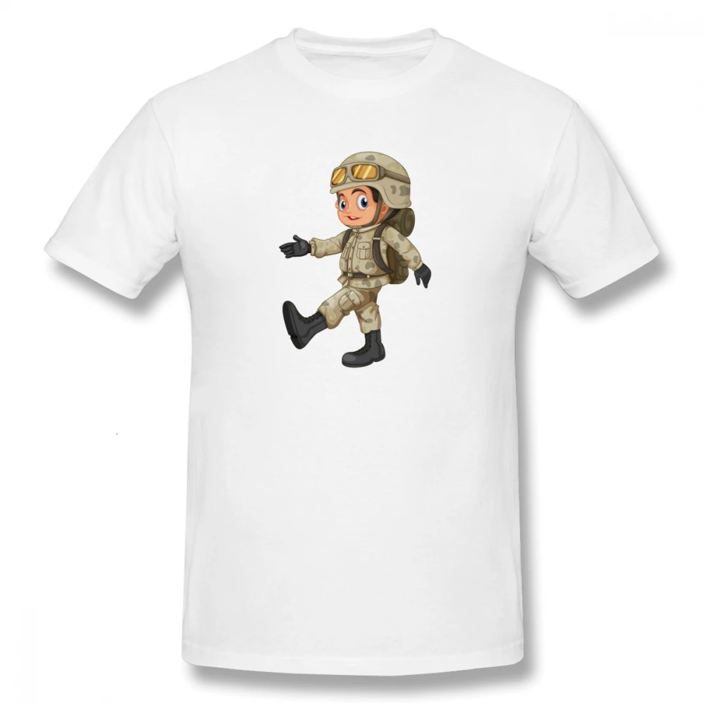 

Funny Military Men Cartoon Casual O-Neck Men's Basic Short Sleeve T-Shirt 100% Cotton Tee Shirt Printed