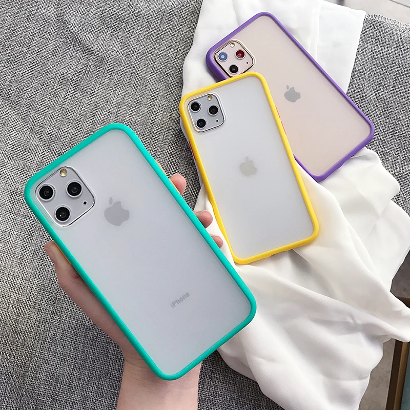 

Mint Hybrid Simple Matte Bumper Phone Case for Iphone 11 Pro Max Xr Xs Max 6s 8 7 Plus Shockproof Soft Tpu Silicone Clear Cover