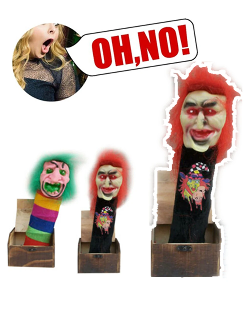 

Wooden Prank Scare Box Surprise Joke Horror Funny Halloween Prank Toys For Fun