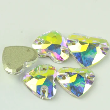 

Drop Sew On Crystal Clear Strass DIY 2 Holes Mirror Rhinestone Glass Sewing Stone Sew Textil Rhinestones For Garment