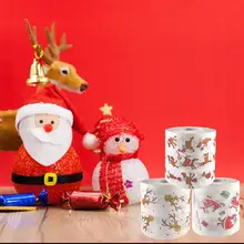 Рождественская модель серии рулонной бумаги Рождественская печатная туалетная бумага цветное милое бумажное полотенце Санта Клаус лося туалетная бумага