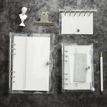 PVC A5 A6 A7 conchiglie trasparenti morbide per rilegatura a 6 anelli cartella per Notebook a fogli mobili diario scuola forniture per ufficio articoli di cancelleria 1