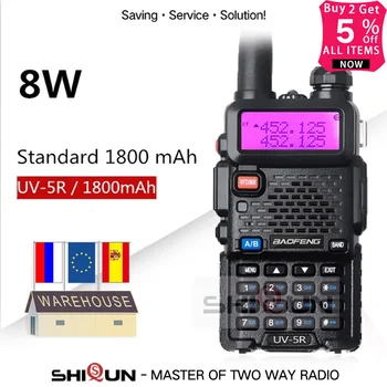 

Upgrade 8W Baofeng UV-5R Walkie Talkie 10 km Baofeng uv5r walkie-talkie hunting Ham Radio uv 5r Baofeng UV-9R UV-82 UV-8HX UV-XR