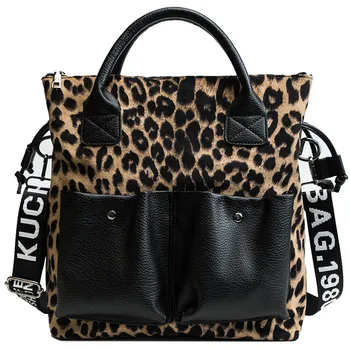 

Leopord Pattern Big Bag Short Trip Travel Bag Travel Large Duffel Bag Double Bib Handbag Shoulder Tote Bag