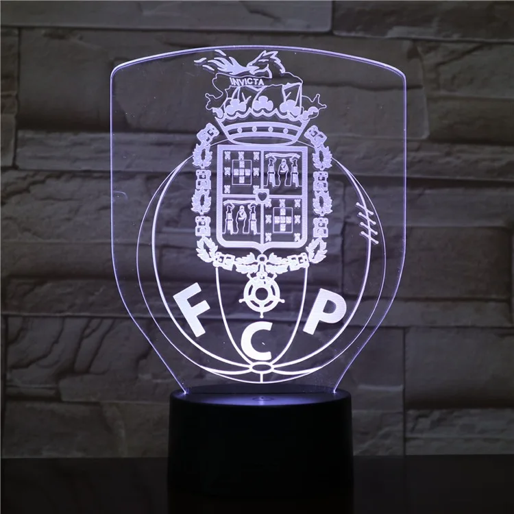 FC локомотив Москва Футбол клуб 3D светодиодный ночной Светильник для домашнего офиса украшения комнаты детская одежда для мальчиков Детский Ночной светильник Настольная лампа vitage Dragon - Цвет корпуса: Черный