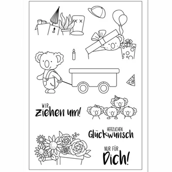 

German word Transparent Clear stamp and cutting dies DIY Silicone Seals Scrapbooking /Card Making/Photo Album Decoration