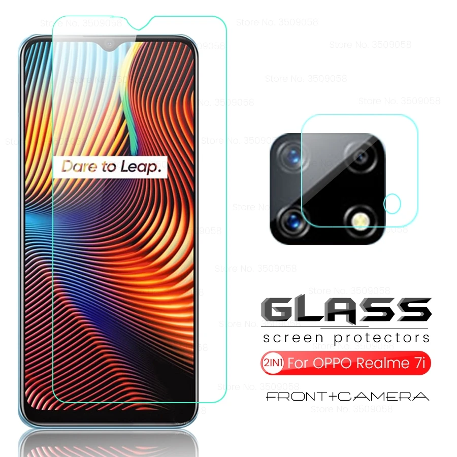 realmi 7i glass camera lens protective for oppo realme 7 i i7 relame7i 6.5'' phone screen protectors film guard cover | Мобильные