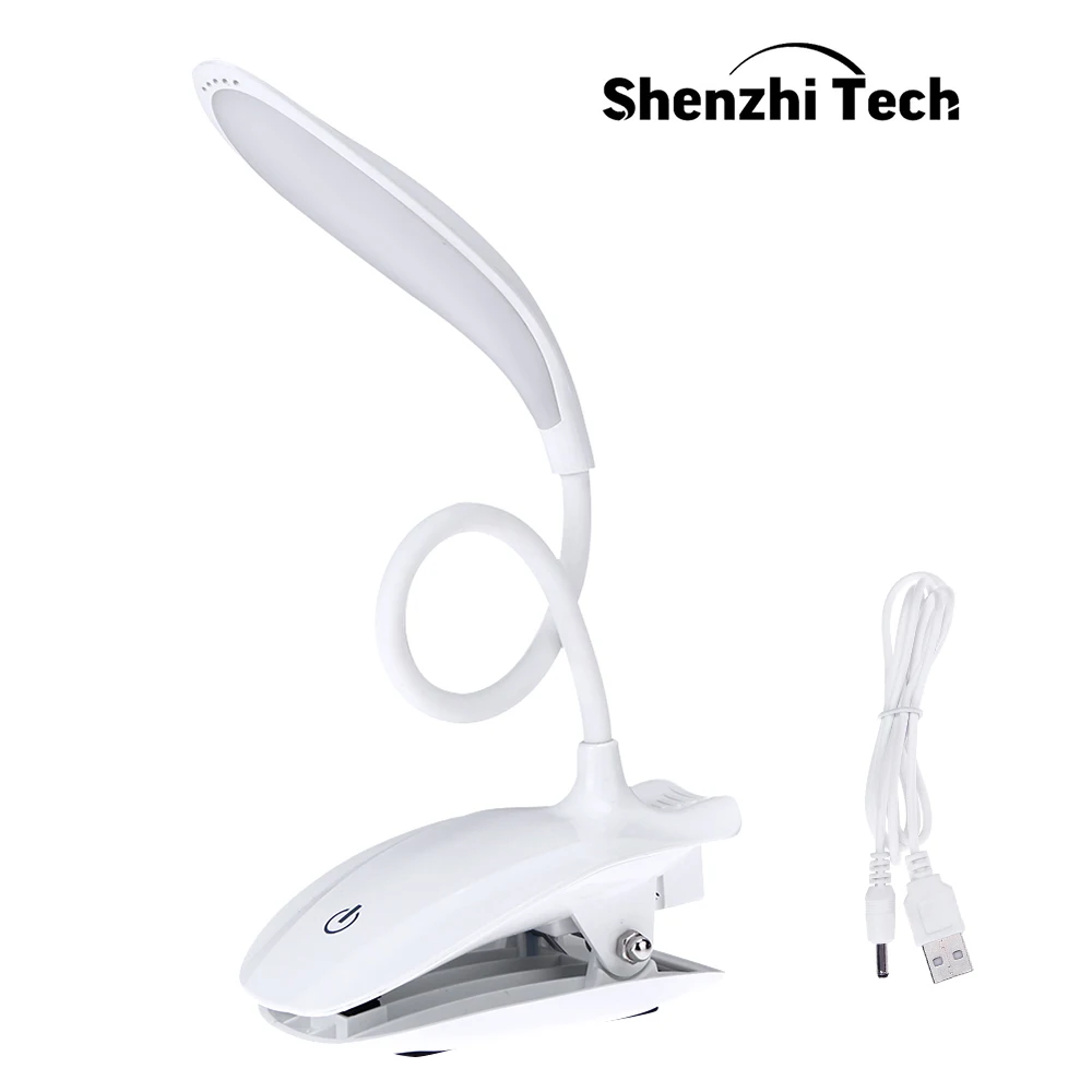 

LED Clip On Reading Light USB 16 LED Eye Protection Book Light with Clip Desk lamp USB LED Table Lamp Table Touch 3 Modes