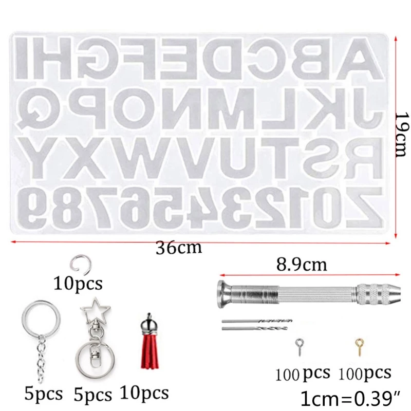 Кристальная эпоксидная смола форма алфавита буквы кулоны в виде цифр литья