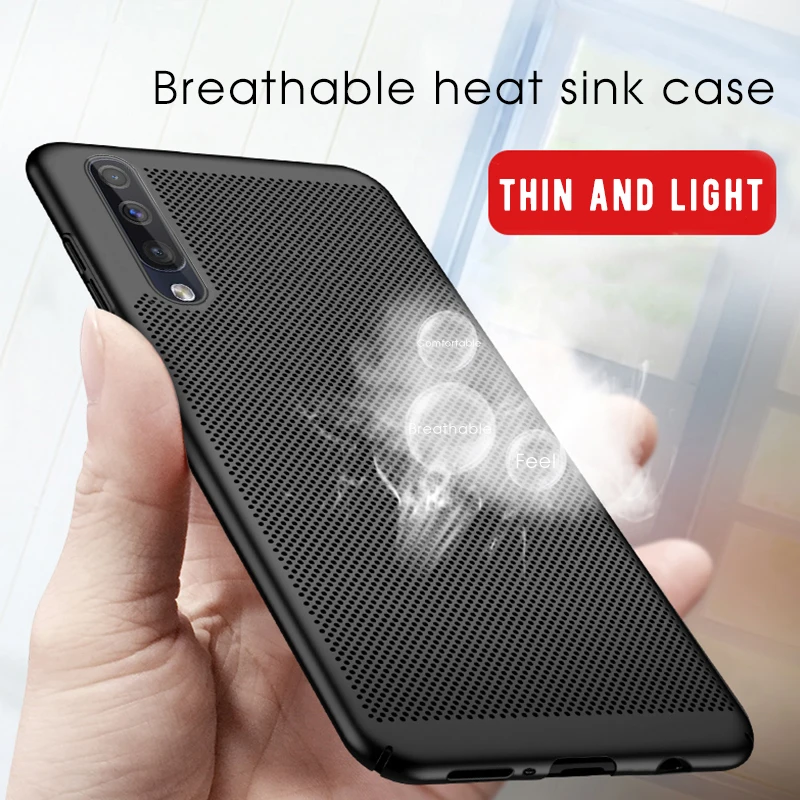 

Breathful PC Case For Samsung Galaxy Note 10 Pro A70 A60 A50 A40 A30 A20 A10 M30 M20 M10 A6 A8 Plus 2018 Heat dissipation Case