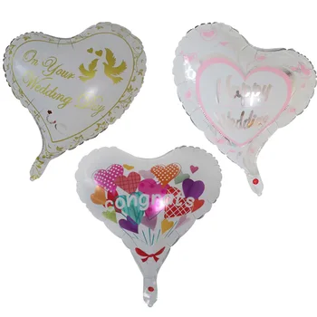 

10pcs New Design 18Inch Heart Shaped balloon Happy Wedding Party I Love You Aluminum Foil Ballon Your Valentine's Day Decoration