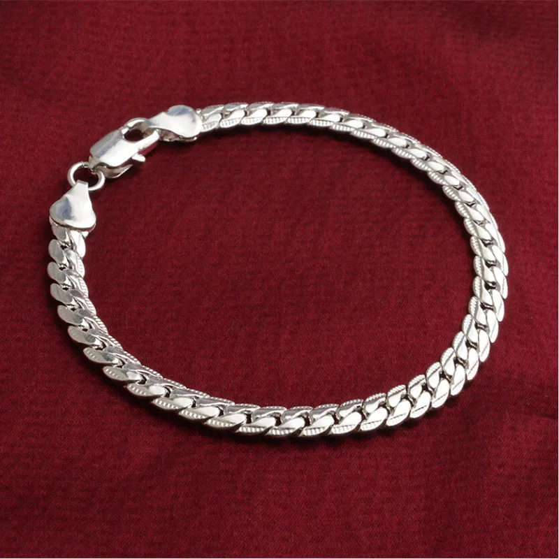 20cm Male Female Hip Hop Party Punk Rock Jewelry Simple Stainless Steel Chain Bracelet for Men Braclets &amp Bangles | Украшения и