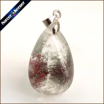 

Real Natural Reiki Minerals Healing Green Phantom Quartz Crystal Necklace Pendant Birthday Party Gift for Jewelry Making PS004